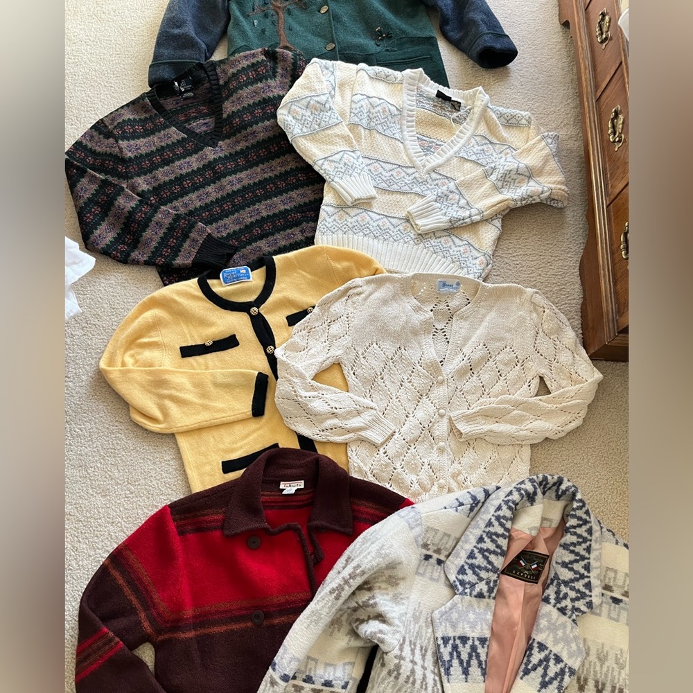 Lot of 7 vintage sweaters coats women’s 80s 90s | wool cotton cashmere reseller